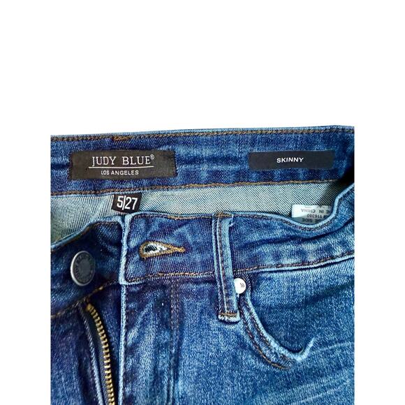 Judy Blue Distressed Skinny Jeans Size 5/27 - Picture 3 of 7